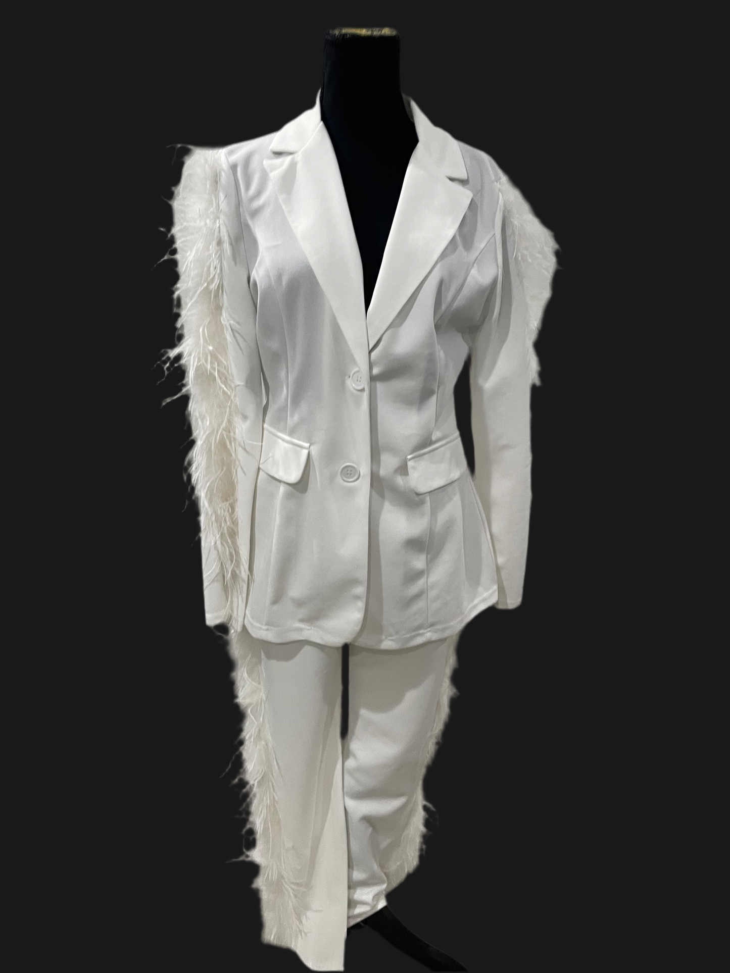 White Fur Suit Set