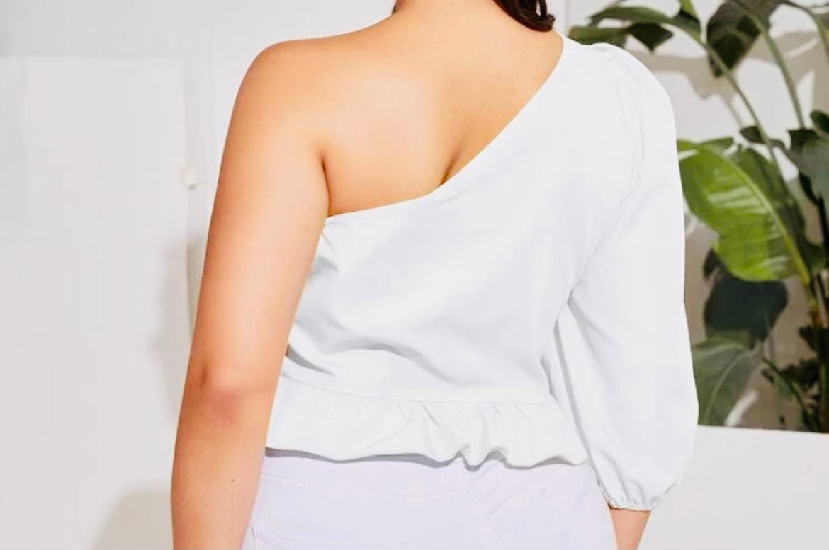 Puff Sleeve One Shoulder top